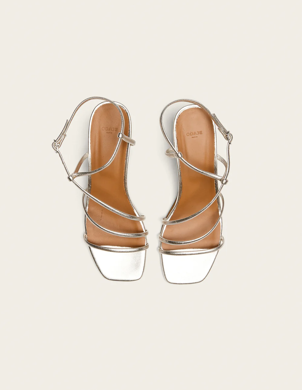 Sandales à talons Cola - Cuir plissé argenté - Image 5