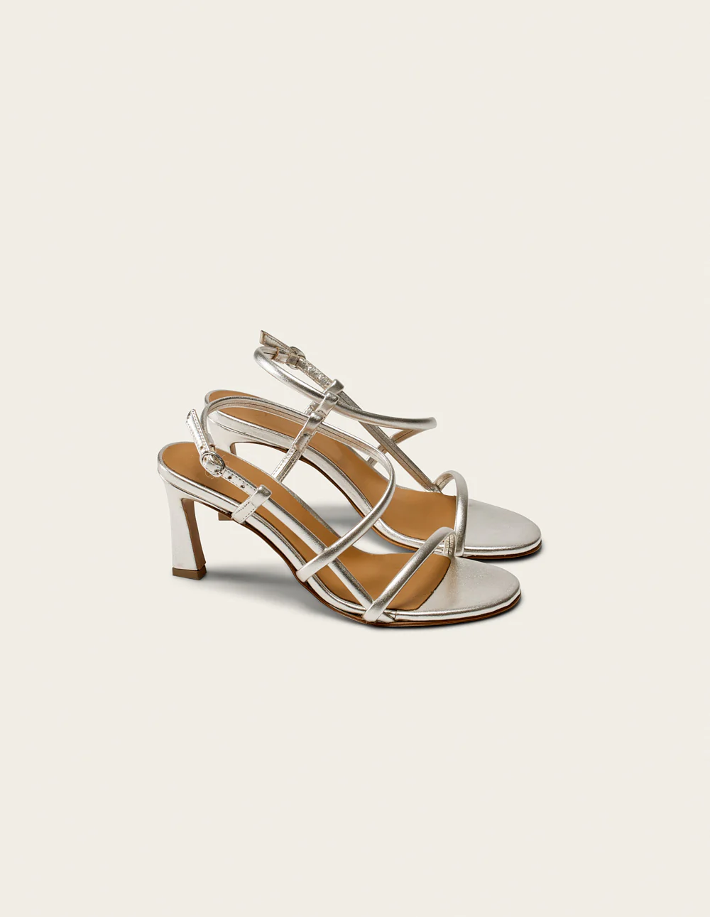 Sandales à talons Colada - Cuir plissé argenté - Image 3