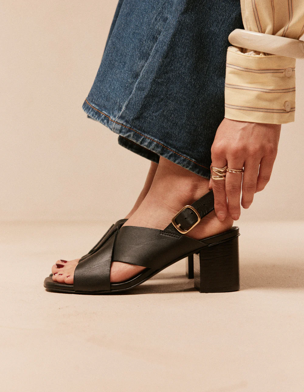 Sandales à talons Dea - Cuir noir