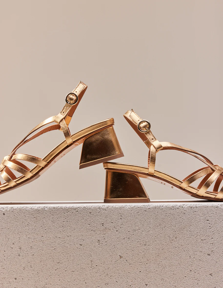 Sandales à talons Emilie - Cuir doré - Image 5