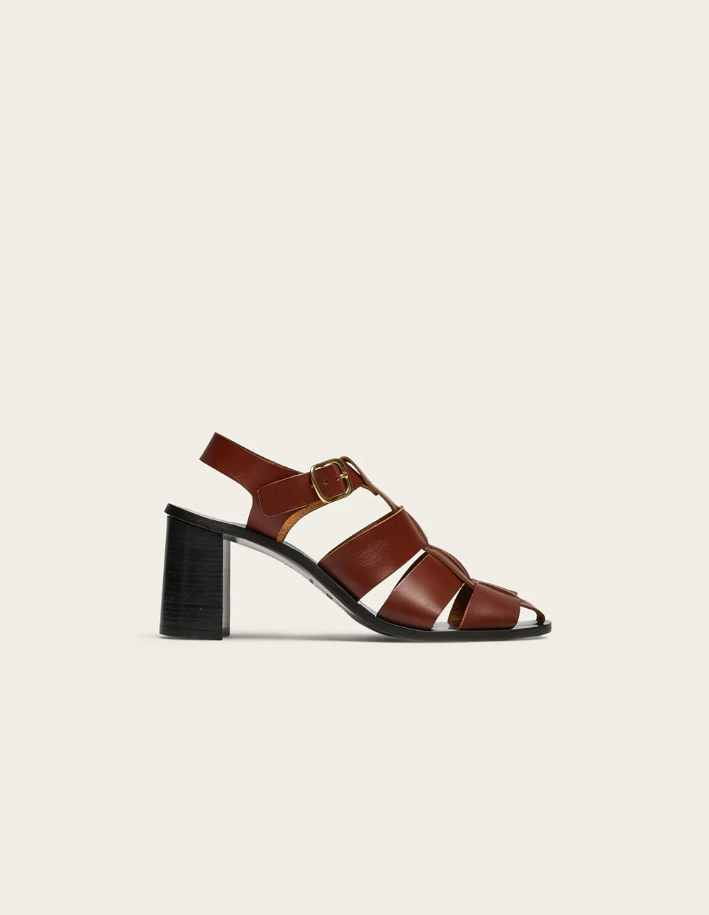 Sandales Ă talons Flango - Cuir acajou