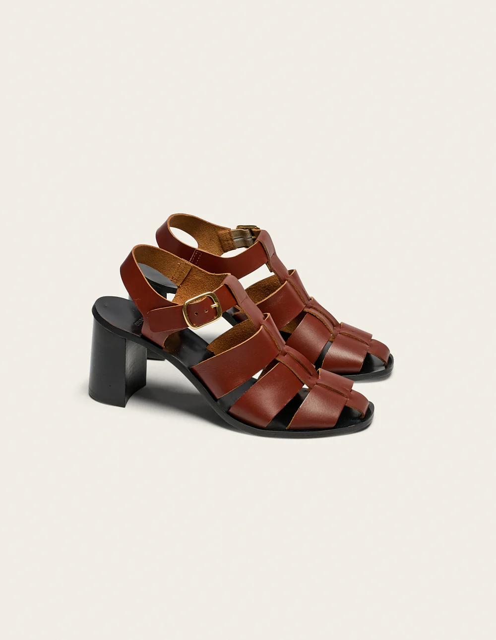 Sandales Ă talons Flango - Cuir acajou - Image 2