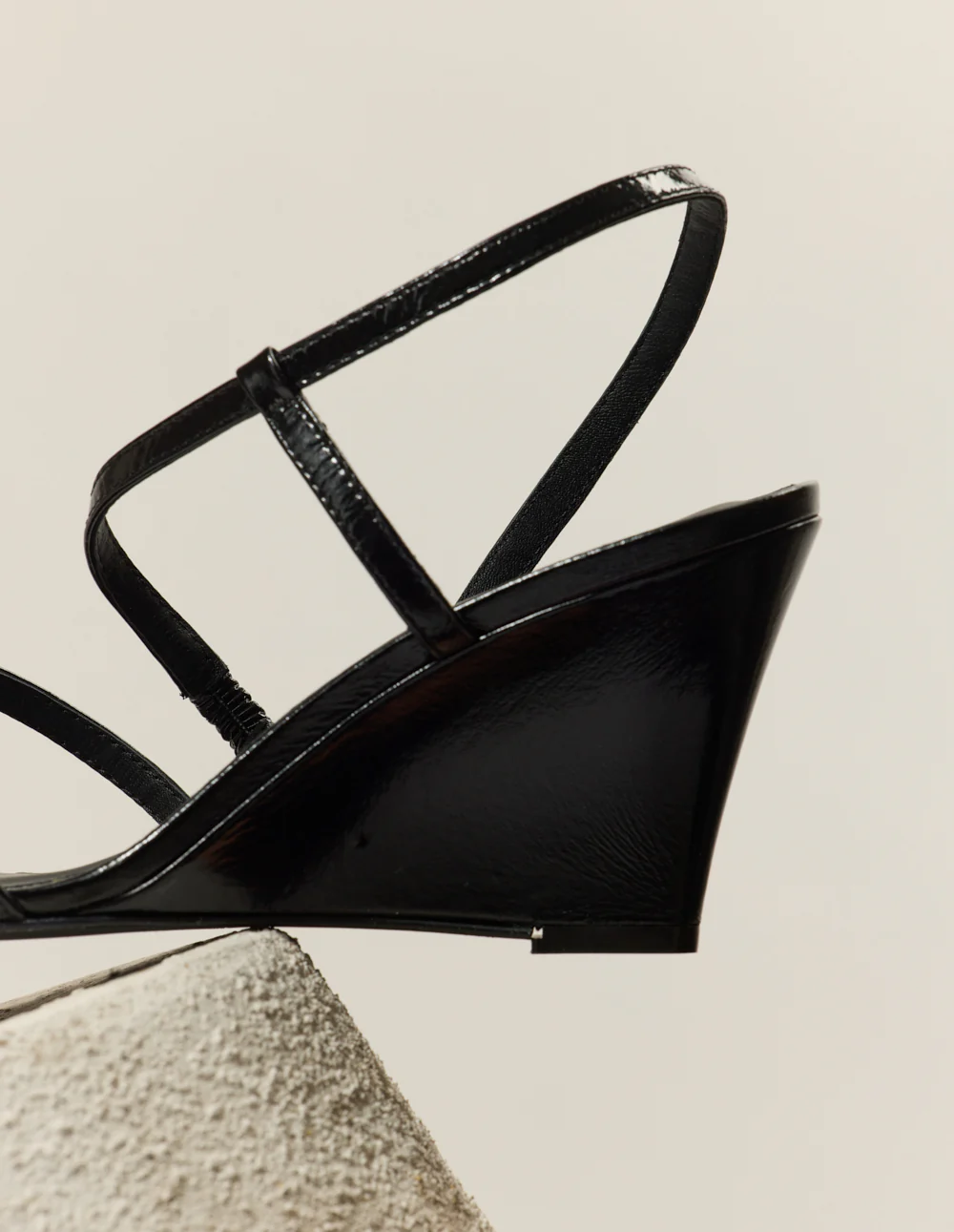 Sandales à talons Hono - Cuir plissé noir - Image 3