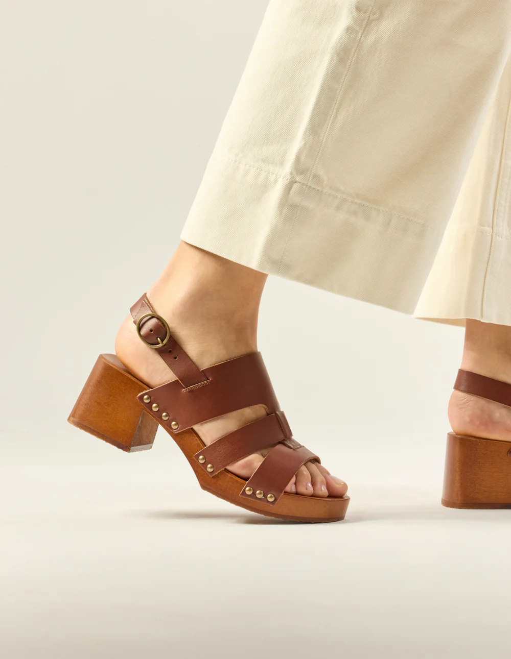 Sandales Ă talons Opunti - Cuir acajou