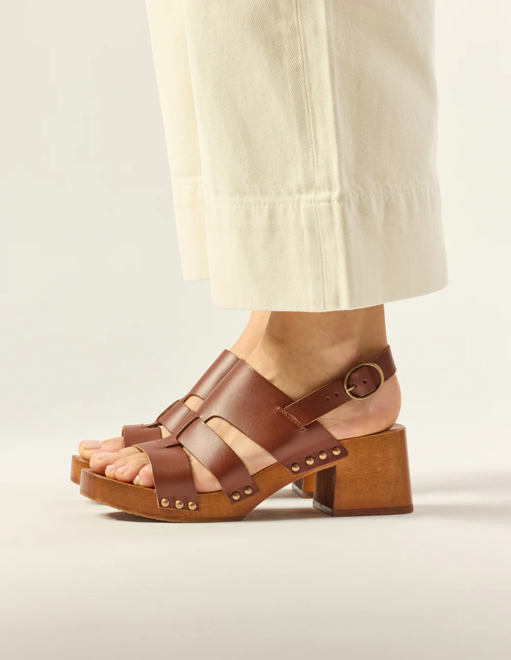 Sandales Ă talons Opunti - Cuir acajou - Image 6
