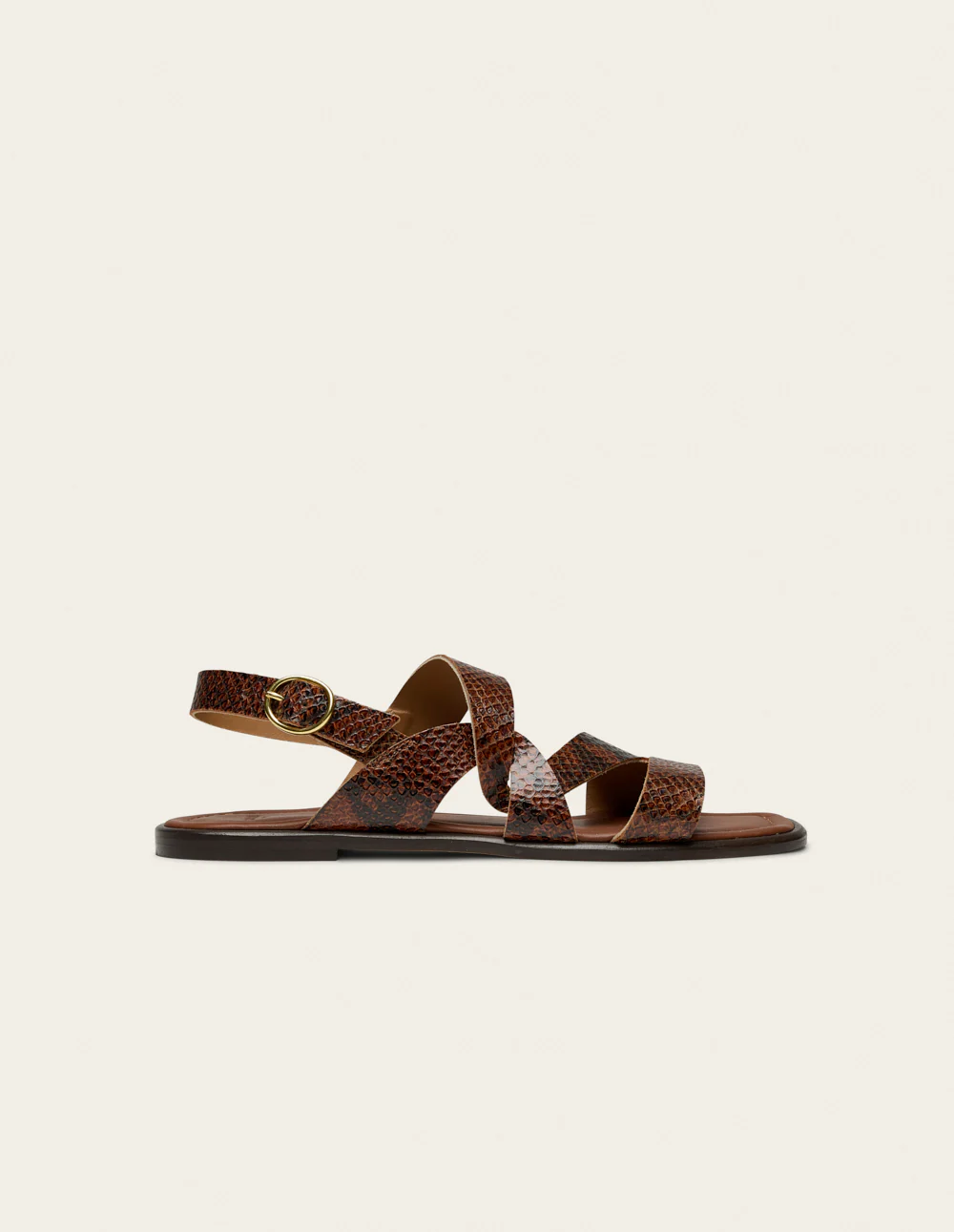 Sandales Aroa - Cuir python marron - Image 2