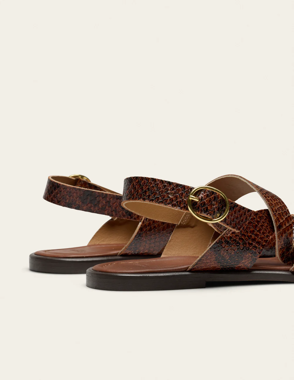 Sandales Aroa - Cuir python marron - Image 5