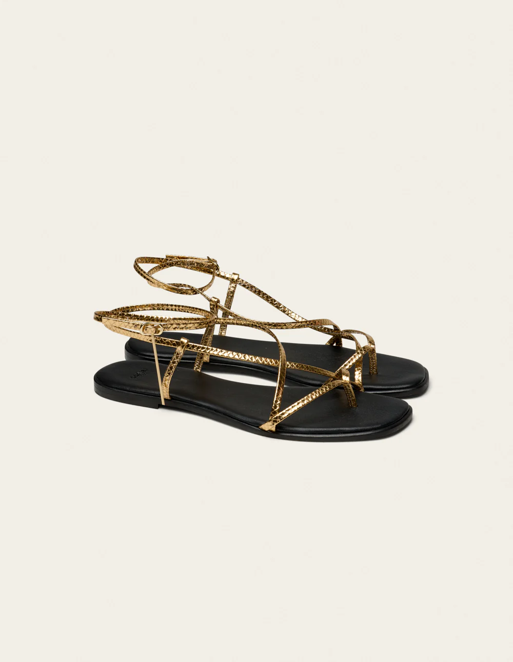 Sandales Bayli - Cuir python doré - Image 3