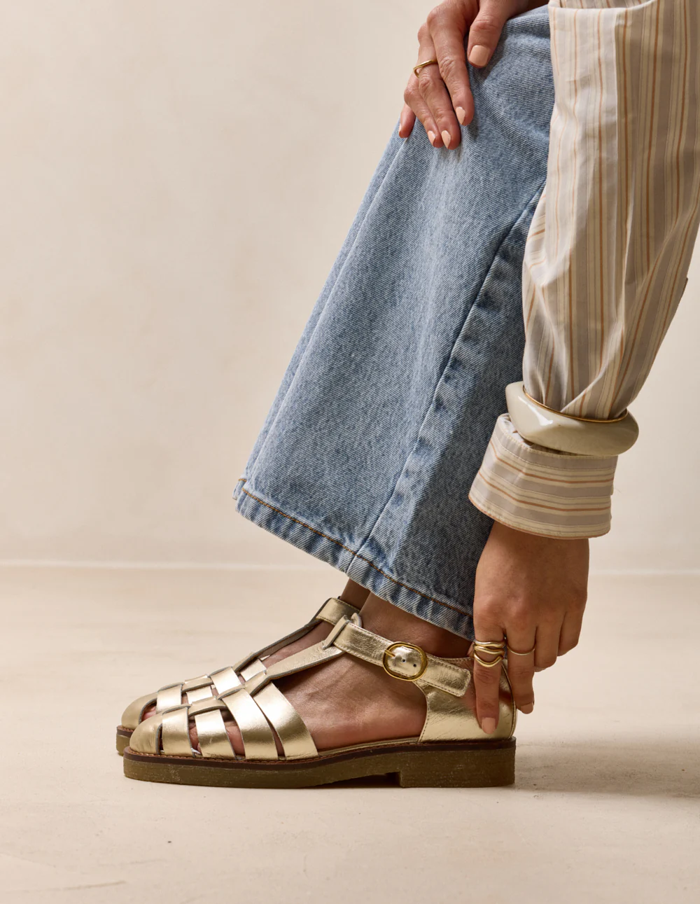 Sandales Charlie - Cuir doré - Image 3