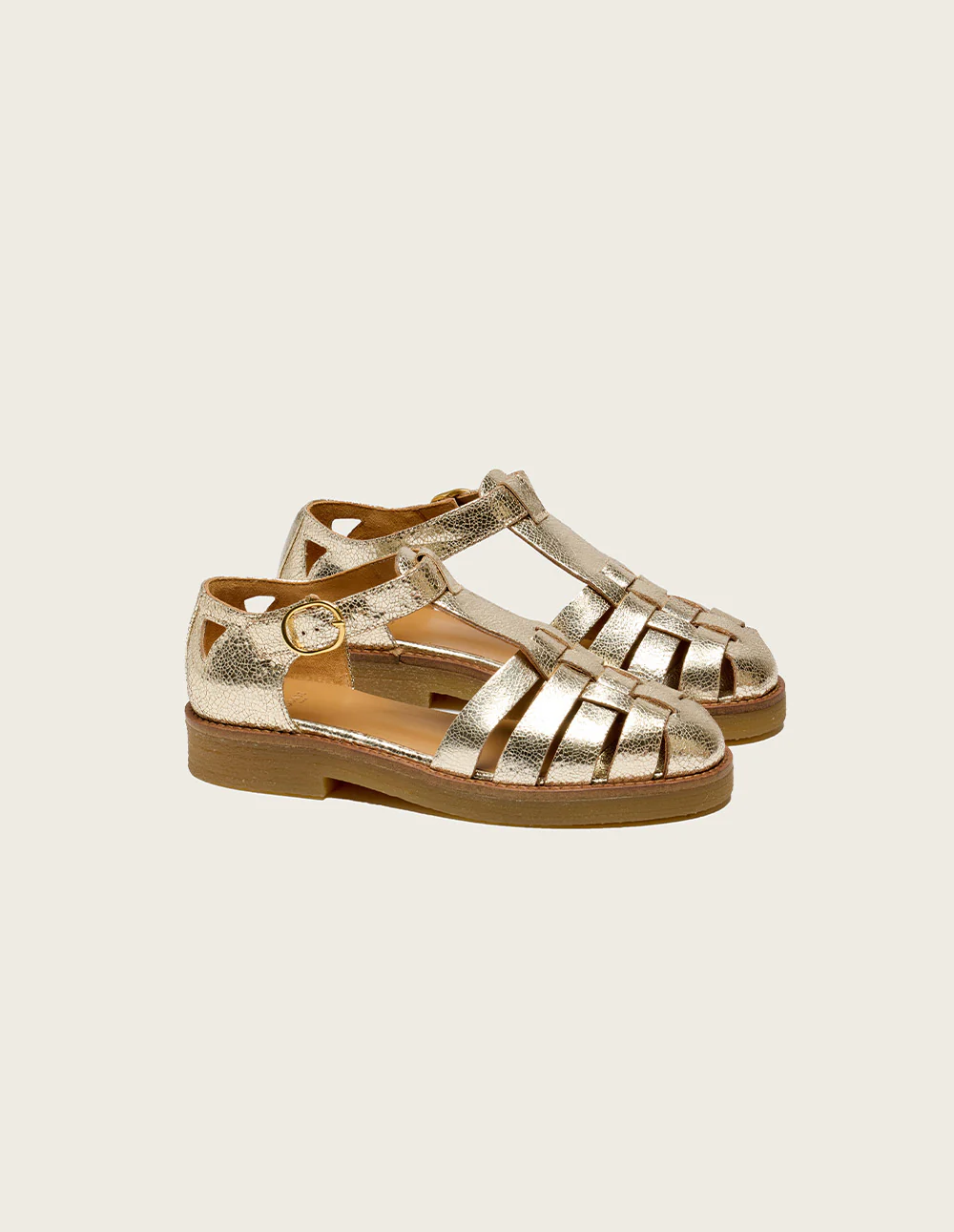 Sandales Charlie - Cuir grainé champagne - Image 3