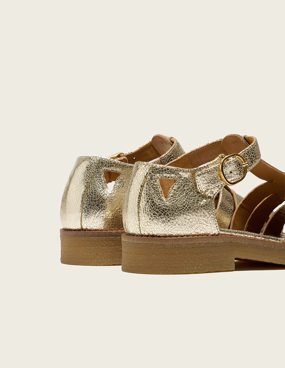 Sandales Charlie - Cuir grainé champagne - Image 6