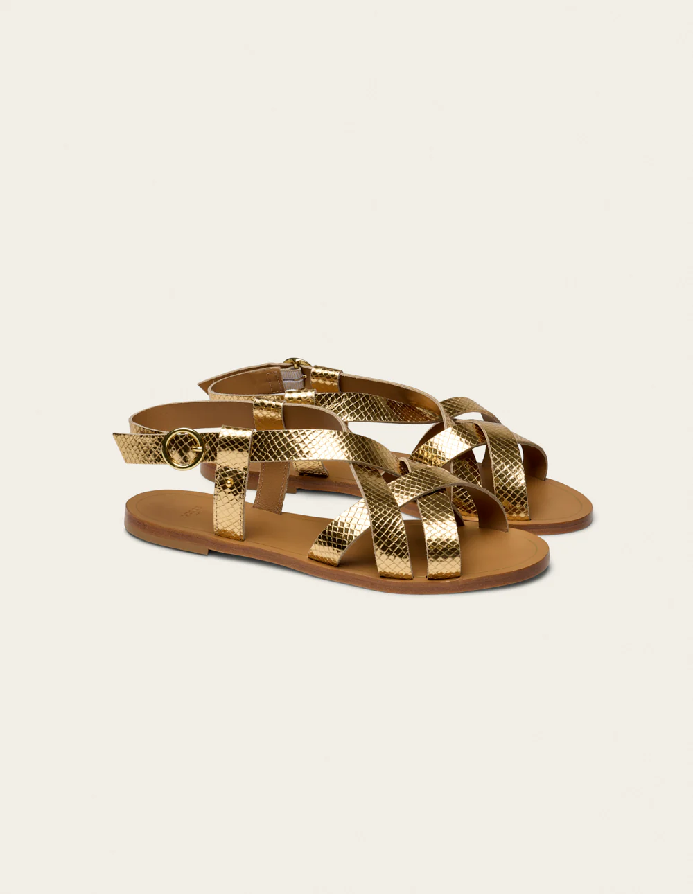 Sandales Lisa - Cuir python doré - Image 2