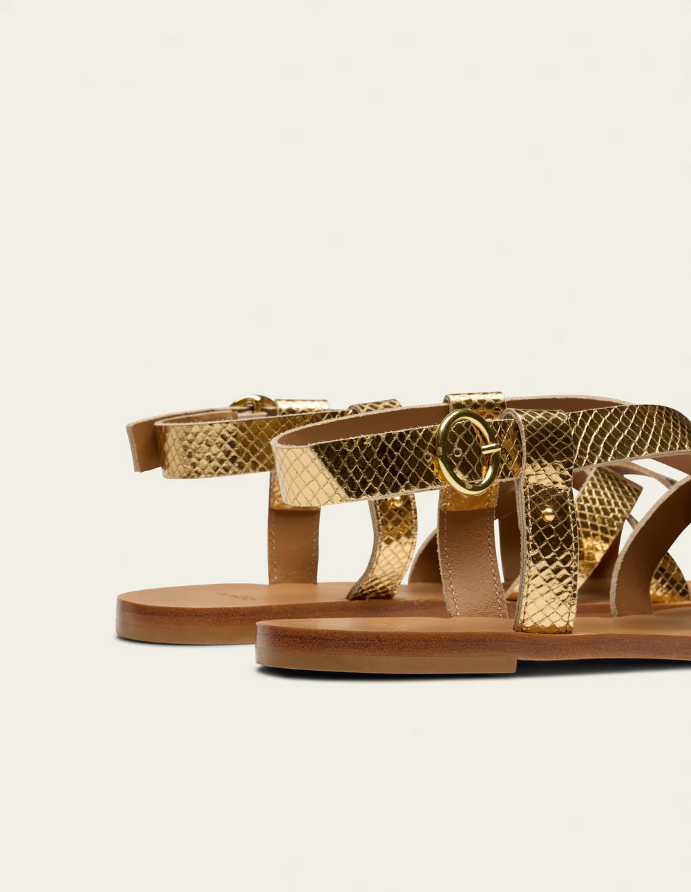 Sandales Lisa - Cuir python doré - Image 4