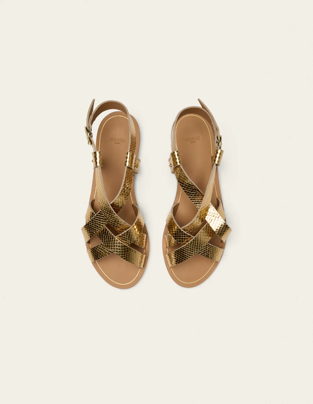 Sandales Lisa - Cuir python doré - Image 6