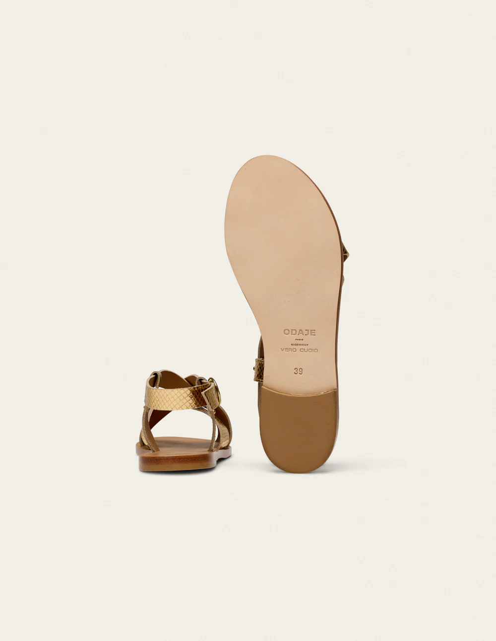 Sandales Lisa - Cuir python doré - Image 7