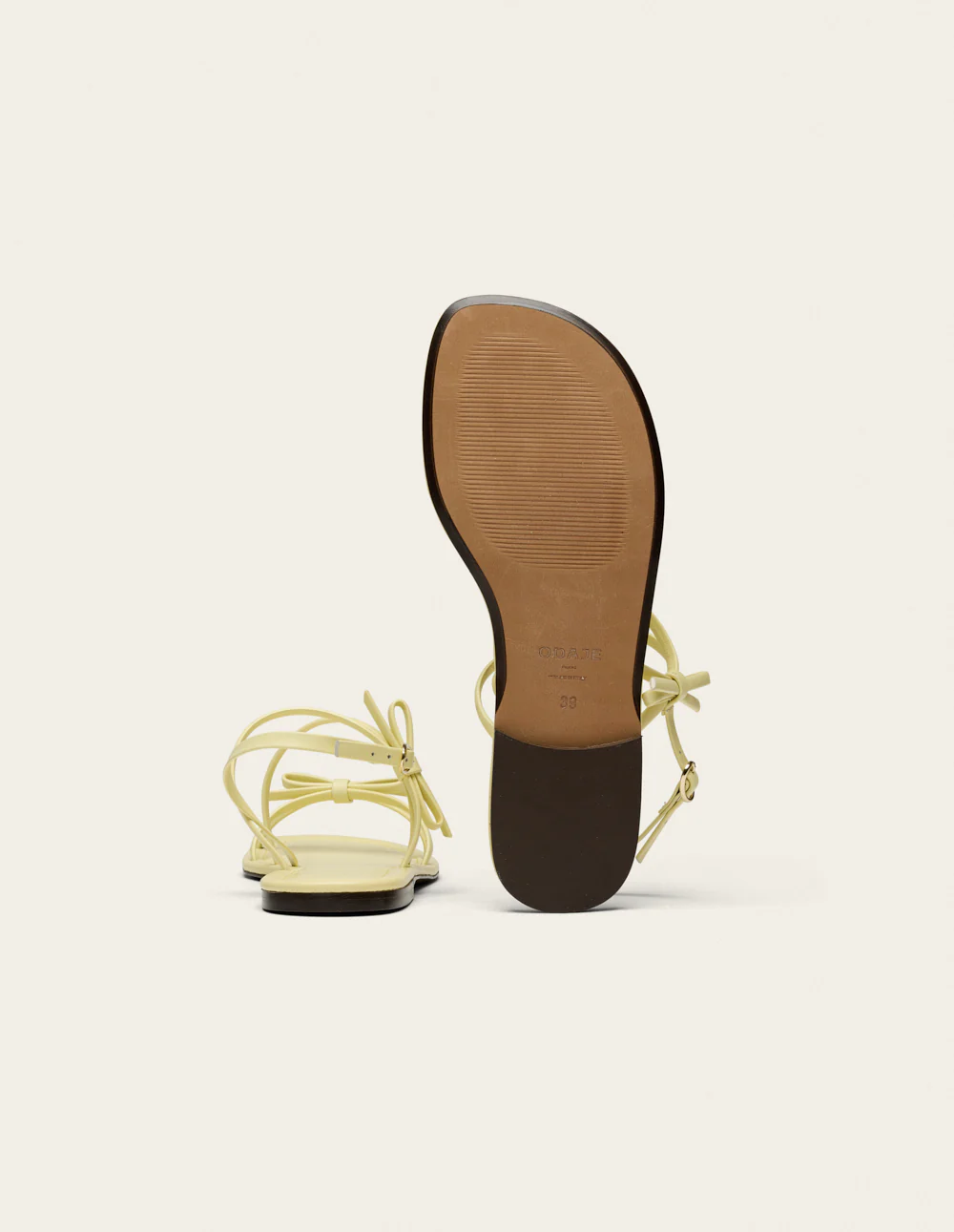 Sandales Nilu - Cuir jaune pastel - Image 7