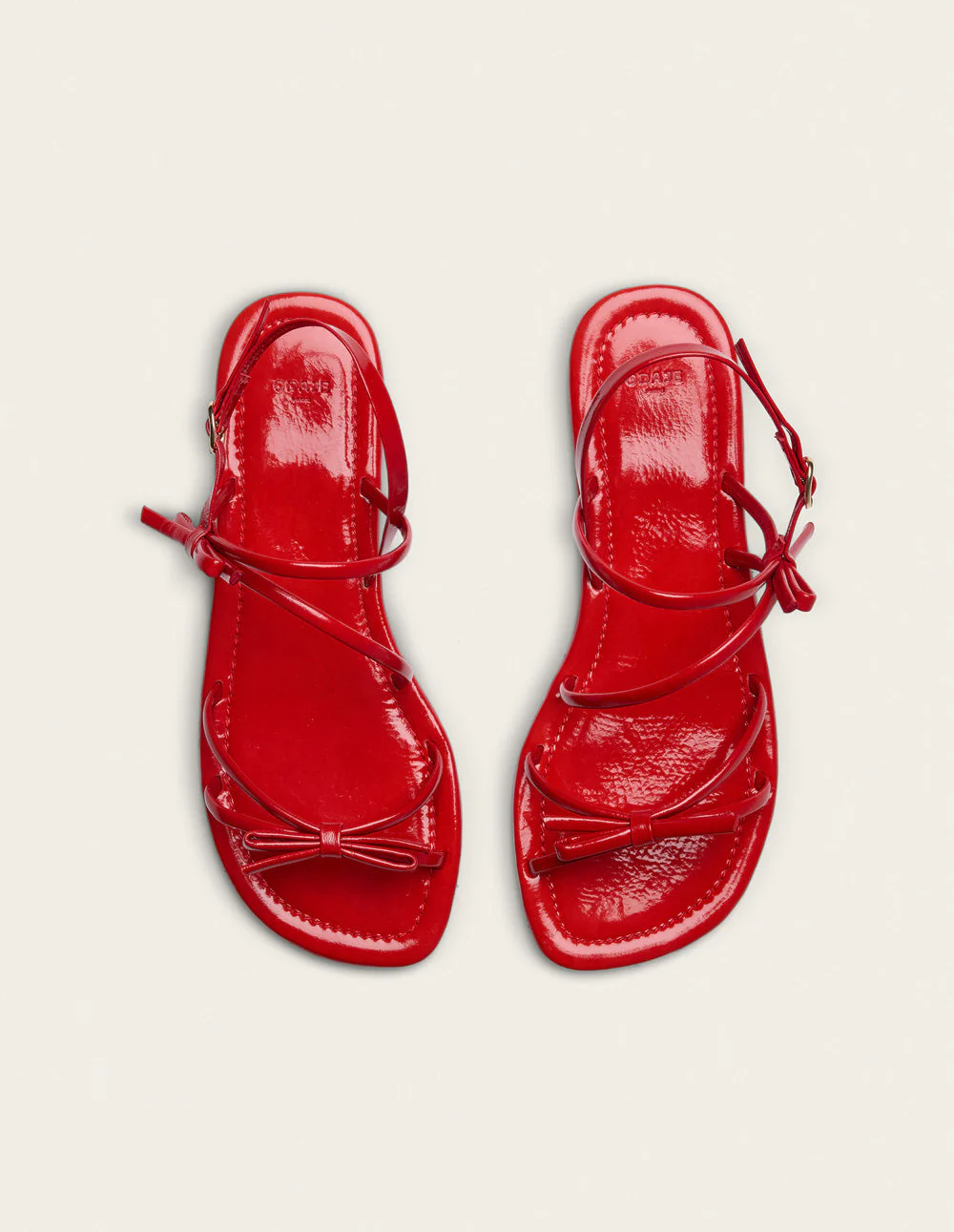 Sandales Nilu - Cuir plissé verni rouge - Image 6
