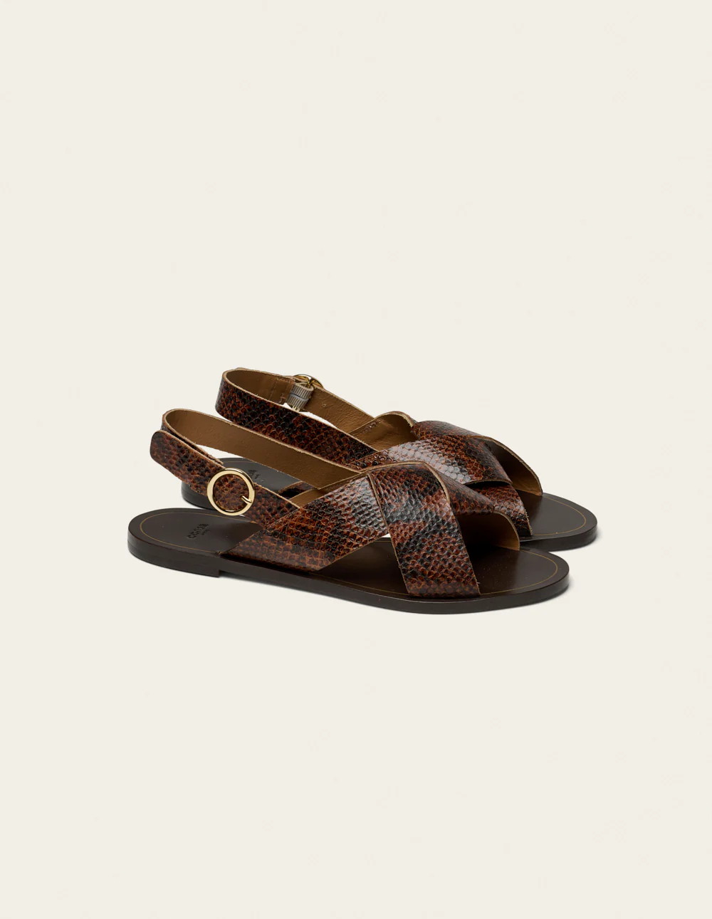 Sandales Paloma - Cuir python marron - Image 4