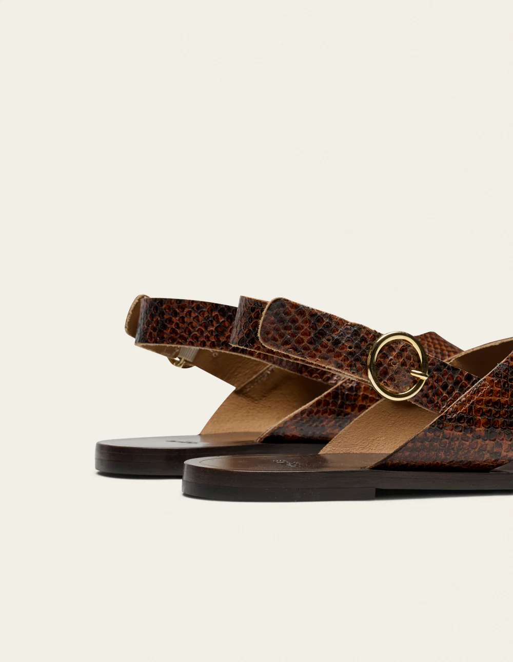 Sandales Paloma - Cuir python marron - Image 6