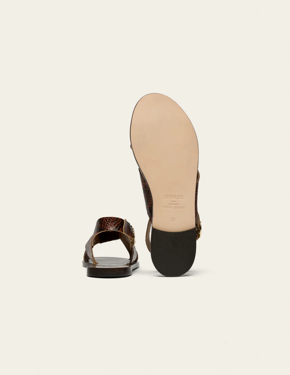 Sandales Paloma - Cuir python marron - Image 7