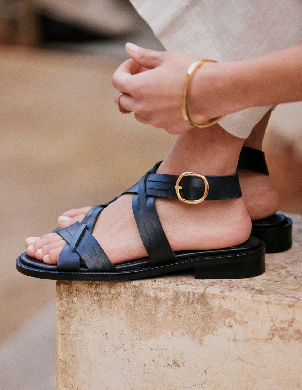 Sandales Pinti - Cuir noir - Image 2