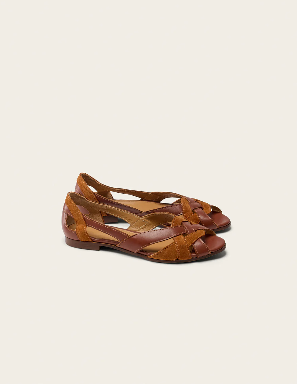 Sandales Clémentine - Cuir et suède marron - Image 3