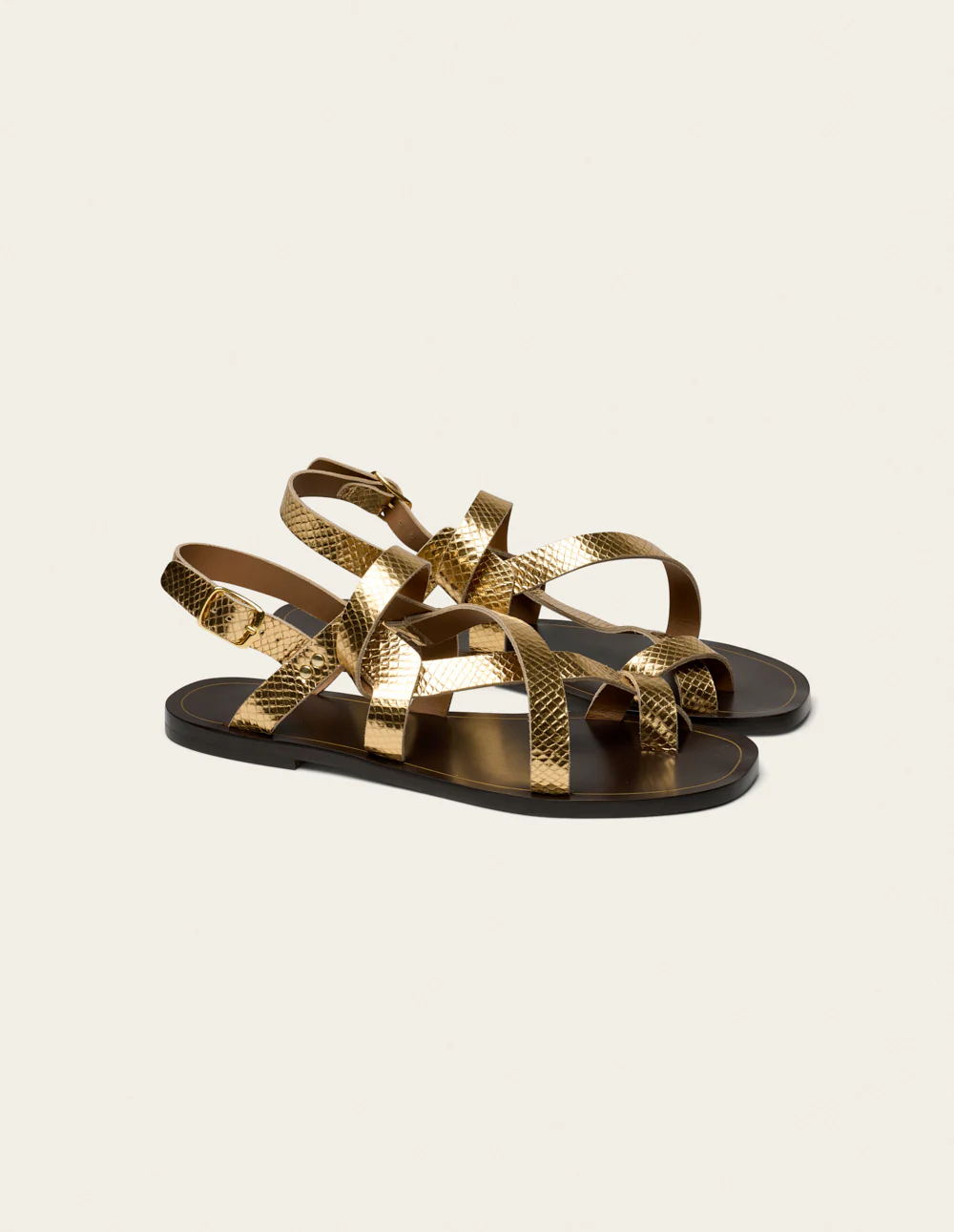 Sandales Siani - Cuir python doré - Image 3