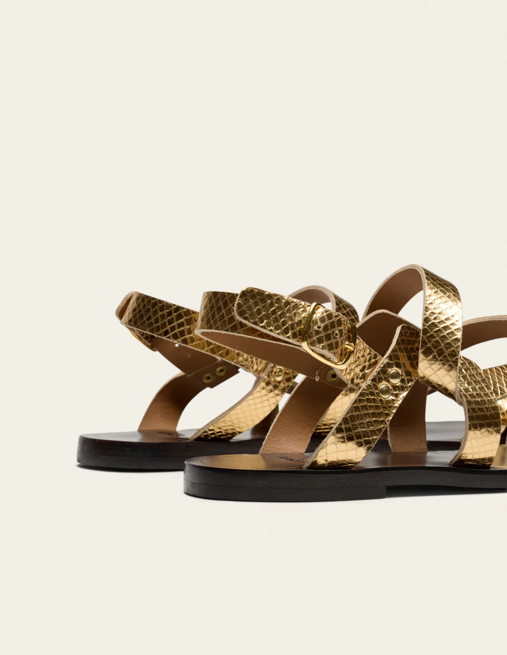 Sandales Siani - Cuir python doré - Image 5