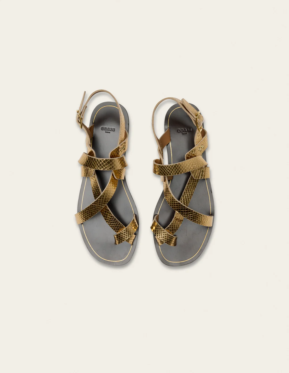 Sandales Siani - Cuir python doré - Image 6