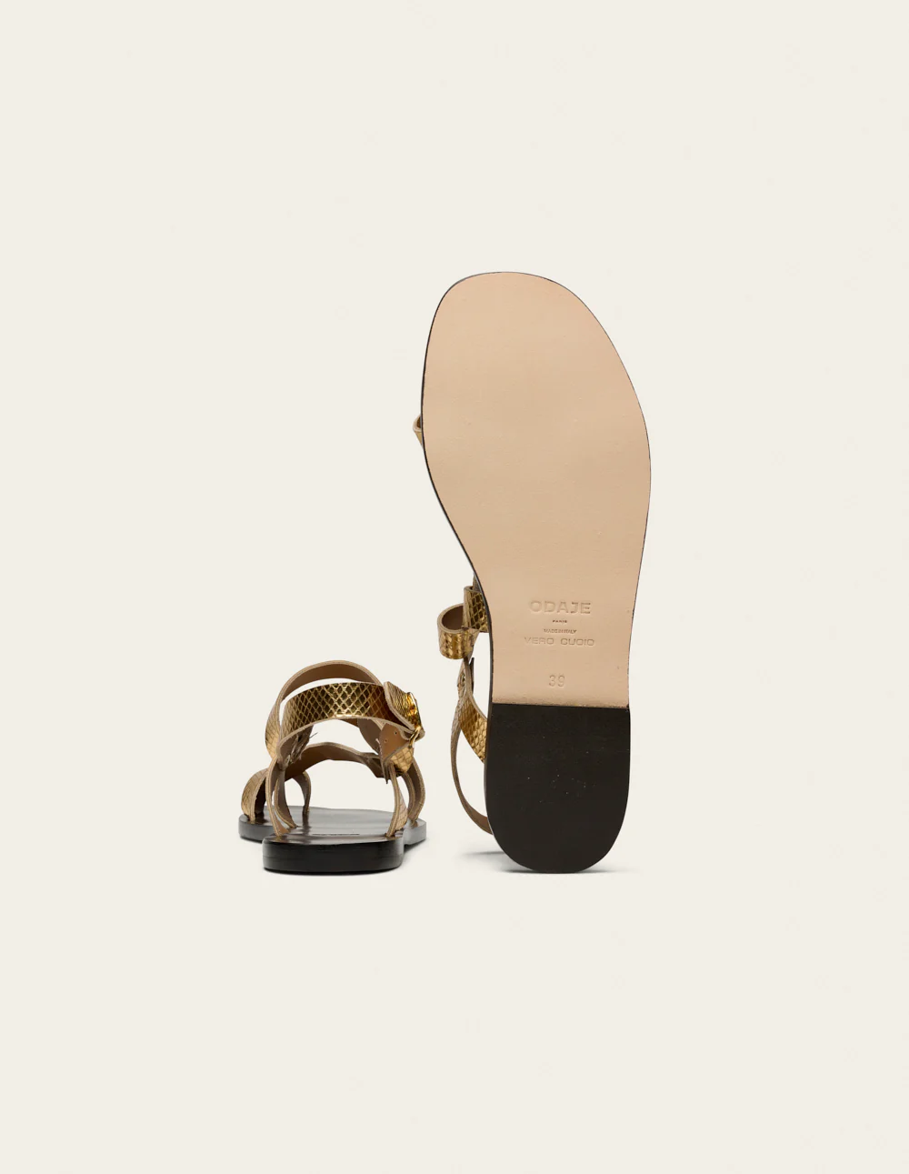 Sandales Siani - Cuir python doré - Image 7